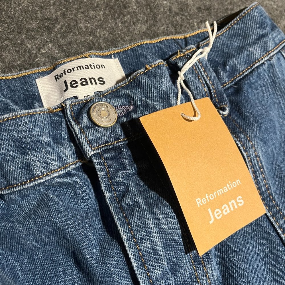 Reformation Leah Seamed High Rise Wide Leg Jean Size 25 - Picture 6 of 10